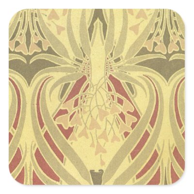 art deco swirl abstract vintage pattern art square stickers