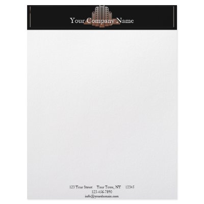 Art Deco Tower Letterhead Template by BeSeenBranding