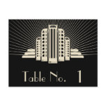 Art Deco Tower Ray in Black and Ivory Table Number Post Cards
