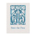 Art deco turquoise tulips postcard by starstreamdesign Art deco turquoise tulips postcard