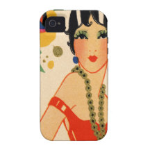 Art Deco Vamp, 1920s Flapper iPhone 4 Cover