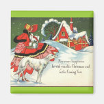 Art Deco Victorian Style Christmas Greeting Magnets