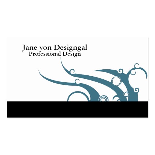Art Deco Wave Business Card Template (front side)
