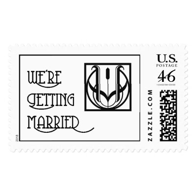 Art Deco Wedding Invitation Stamps by qudeshet