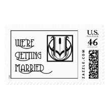 Art Deco Wedding Invitation Stamps