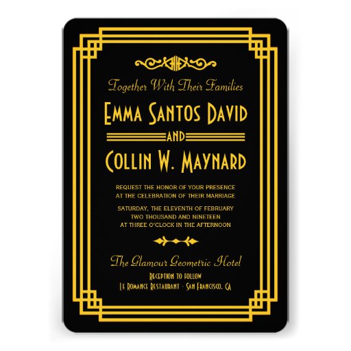 Art Deco Wedding Invitations