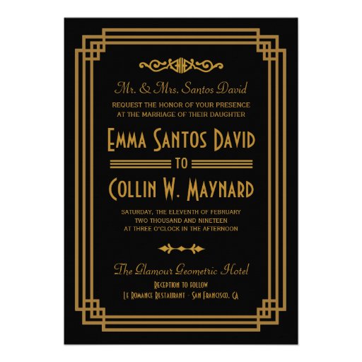 Art Deco Wedding Invitations