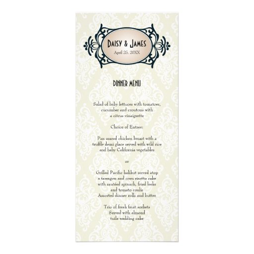 Deco Menu Template deco wedding menu rack card template zazzle