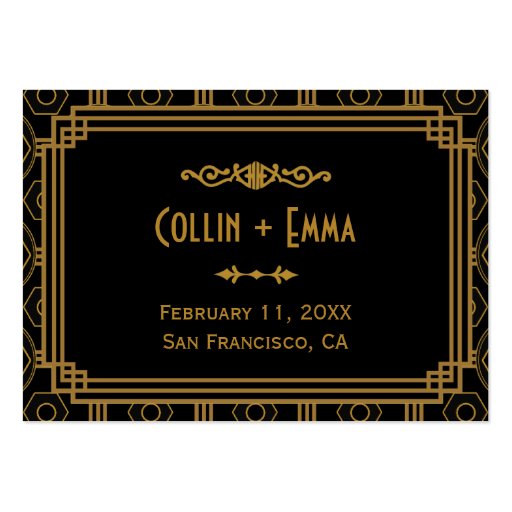 Art Deco Wedding Place Cards Business Card (front side)