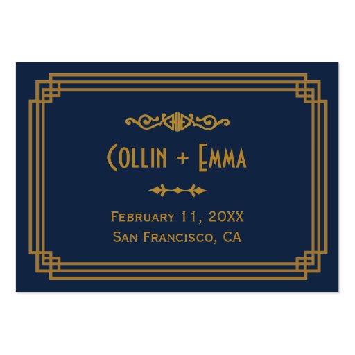Art Deco Wedding Place Cards Business Card Template (front side)