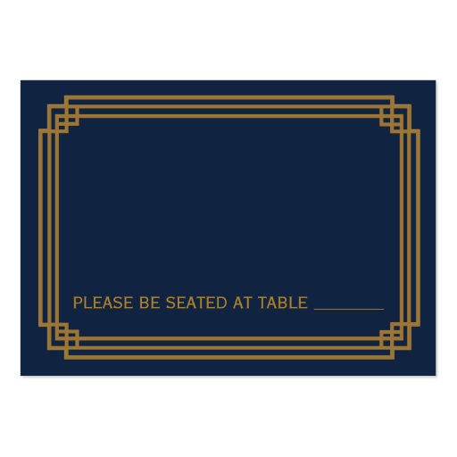 Art Deco Wedding Place Cards Business Card Template (back side)
