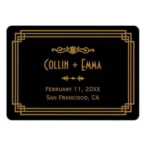 Art Deco Wedding Place Cards Business Card (front side)