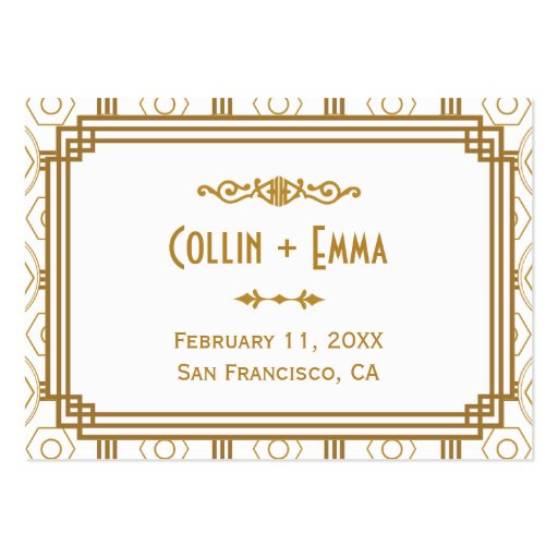 Art Deco Wedding Place Cards Business Card Templates (front side)