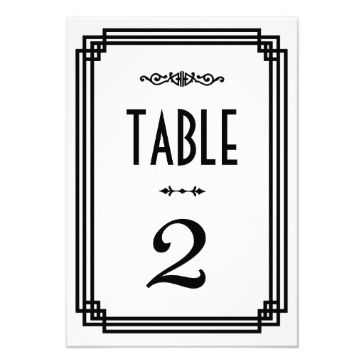 Art Deco Wedding Table Numbers Announcements