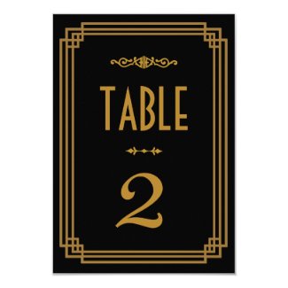 Art Deco Wedding Table Numbers Custom Invites