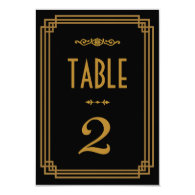 Art Deco Wedding Table Numbers Custom Invites