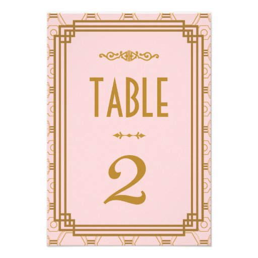 Art Deco Wedding Table Numbers Invites