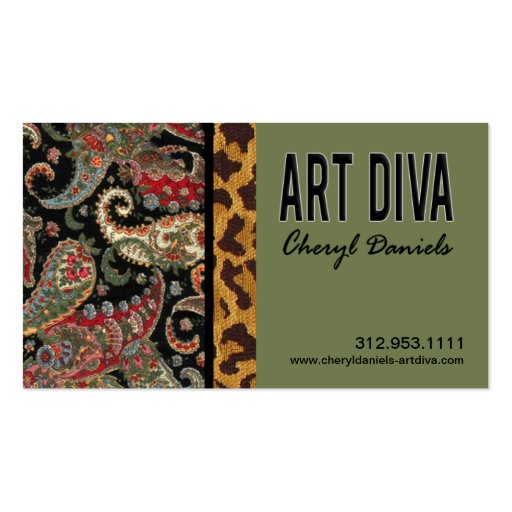 Art Diva Graphic Designer Business Card (front side)