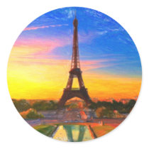 art-eiffel_tower round stickers