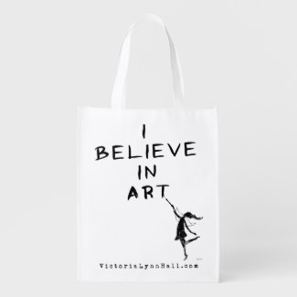 Art Fairy: I Believe In Art Promotional Value Grocery Bags