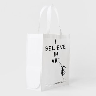 Art Fairy: I Believe In Art Promotional Value Grocery Bags