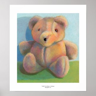 Art for kids teddy bear fun plush stuffed animal poster