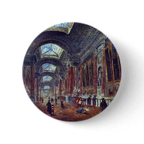 Art Gallery Of The Louvre Detail By Robert Hubert Button