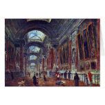 Art Gallery Of The Louvre Detail By Robert Hubert Card
