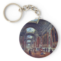 Art Gallery Of The Louvre Detail By Robert Hubert Keychain
