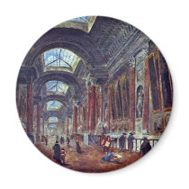 Art Gallery Of The Louvre Detail By Robert Hubert Fridge Magnets