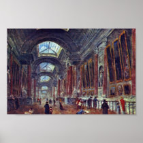 Art Gallery Of The Louvre Detail By Robert Hubert Posters