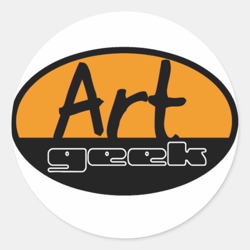 art geek classic round sticker Zazzle