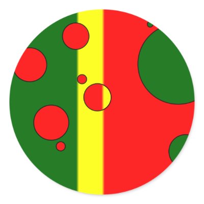 Art Gifts for Portuguese: Flag Colors of Portugal Round Stickers by ColorPop