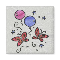 Art Glass Butterflies and Balloons magnets by PartyShop Art Glass Butterflies and Balloons magnets