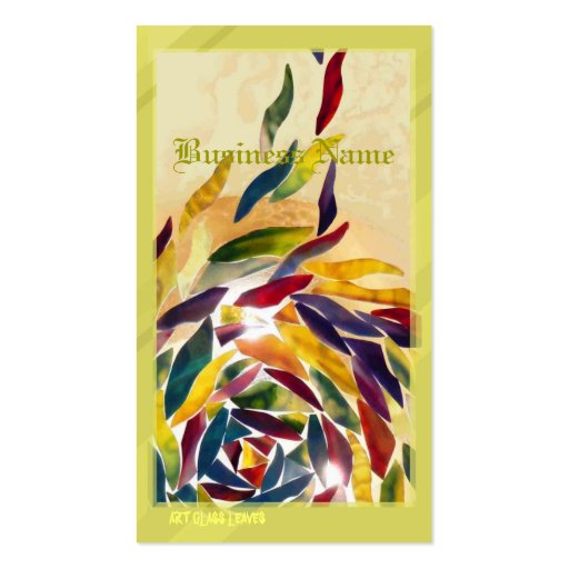 Art Glass Leaves Colorful Business Card (front side)
