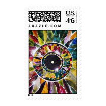 Art Glass Leaves Design Postage
