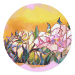 Art Glass Peony Artistic Modern Seal Stickers
