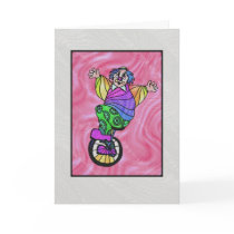 Art Glass Rainbow Clown Card