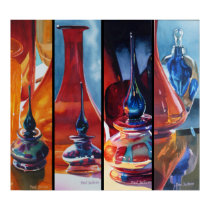 Art Glass Watercolor Menagerie Poster posters by PaulJacksonart Art Glass Watercolor Menagerie Poster posters