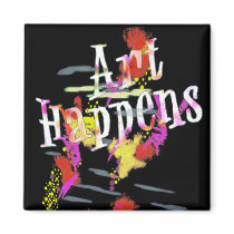 Art Happens: Paint Splashes Refrigerator Magnet