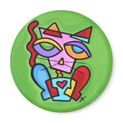 art_happylovecat_rnd fridge magnet by SonyaPaz
