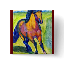 Art Horse Pinback Buttons