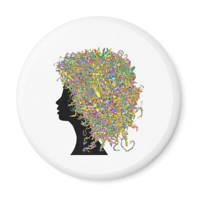 Art in my hair fridge magnets by Clareville