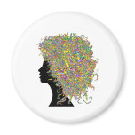 Art in my hair fridge magnets
