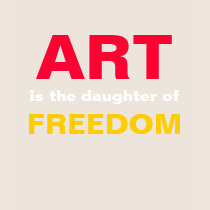 Art is the Daughter of Freedom - Black T-Shirt