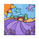 art_lavendar_romance fridge magnet