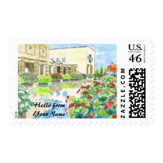 Art Museum Colorful Flowers Watercolor Painting