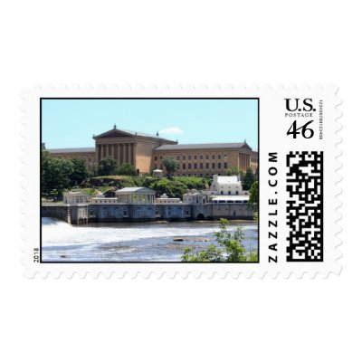Art Museum & Waterworks Postage Stamps by FordLou_cards