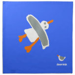 Art Napkin: John Dyer Seagull, Blue napkins