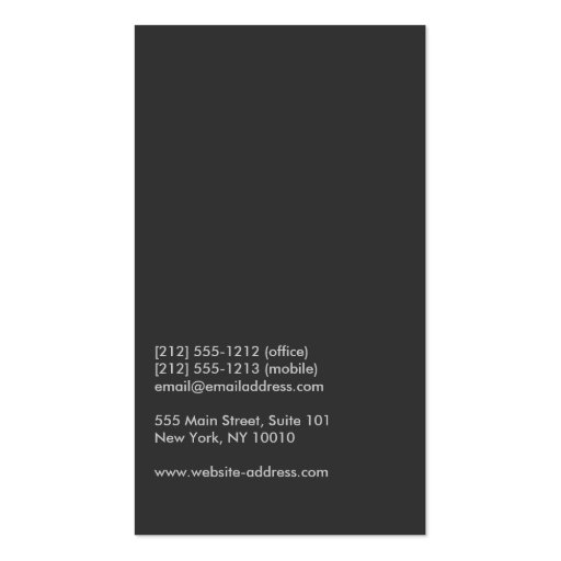 ART NOIR PHOTO Designer Business Card (back side)